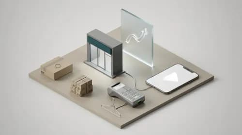3D-Illustration zu Amazon, Rossmann, Widerrufsrecht, Temu und weiteren E-Commerce-News