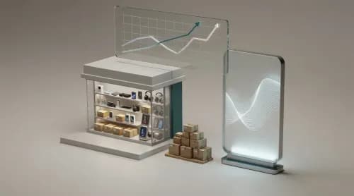 3D-Illustration zu E-Commerce, Payment und Konjunkturklima im Handel