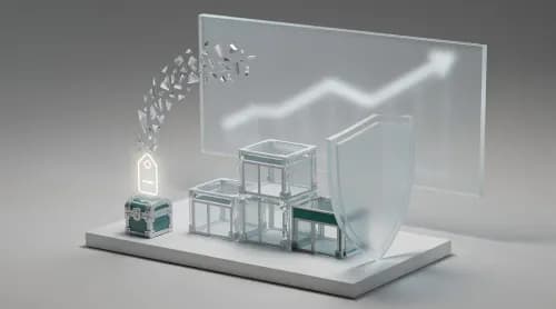 3D-Illustration zu Top-Ten-Handel, Cyberattacken, Arbeitsmarkt und digitalem Produktpass im E-Commerce