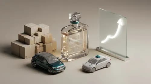 3D-Illustration zu Handel, Onlineshops, Lieferdiensten und Marktplätzen im E-Commerce