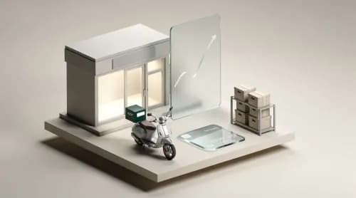 3D-Illustration zu E-Commerce-News: Shop, Lieferung, Zahlung und Handel im Überblick
