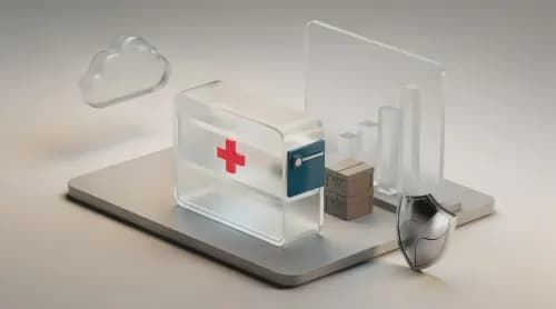 3D-Illustration zu Online-Apotheken, Fachkräftemangel, Cloud und Sicherheit im E-Commerce