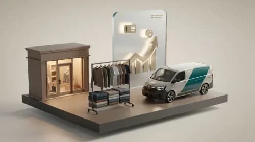 3D-Illustration zu Handel, Recommerce, Bezahlen und Lieferung als Symbolbild für Morning Briefing
