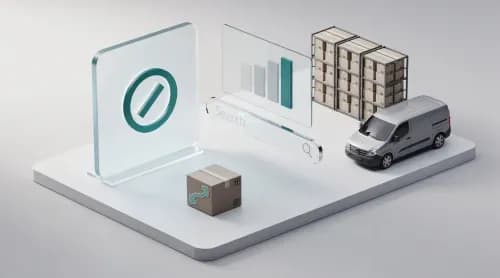 3D-Illustration zu Widerrufsrecht, Retouren und Suchmaschinen-Ranking im E-Commerce